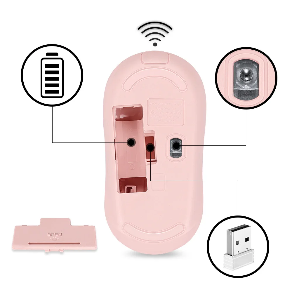 Portable Ergonomic Silent Optical Wireless Mouse