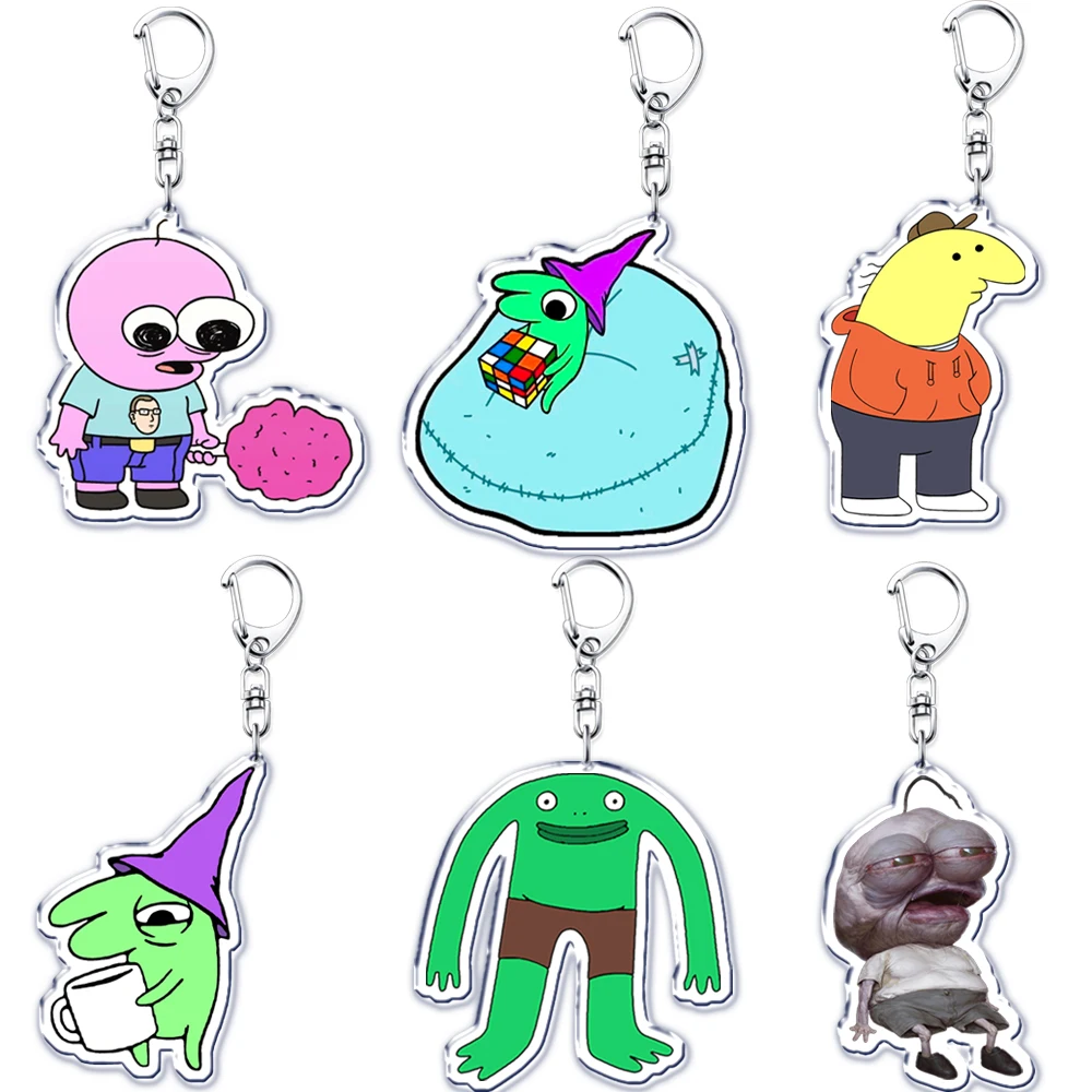 Акриловые брелки с улыбающимся рисунком, брелок для аксессуаров, брелок для ключей с подвеской в сумку, кольцо для ключей, ювелирные изделия, подарки для фанатов друзей