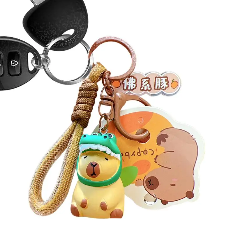 

Animal Keyring Craft Cute Capybara Keychain Car Mirror Suspension Decoration For Car SUV Easter Gifts For Wife Girlfriend