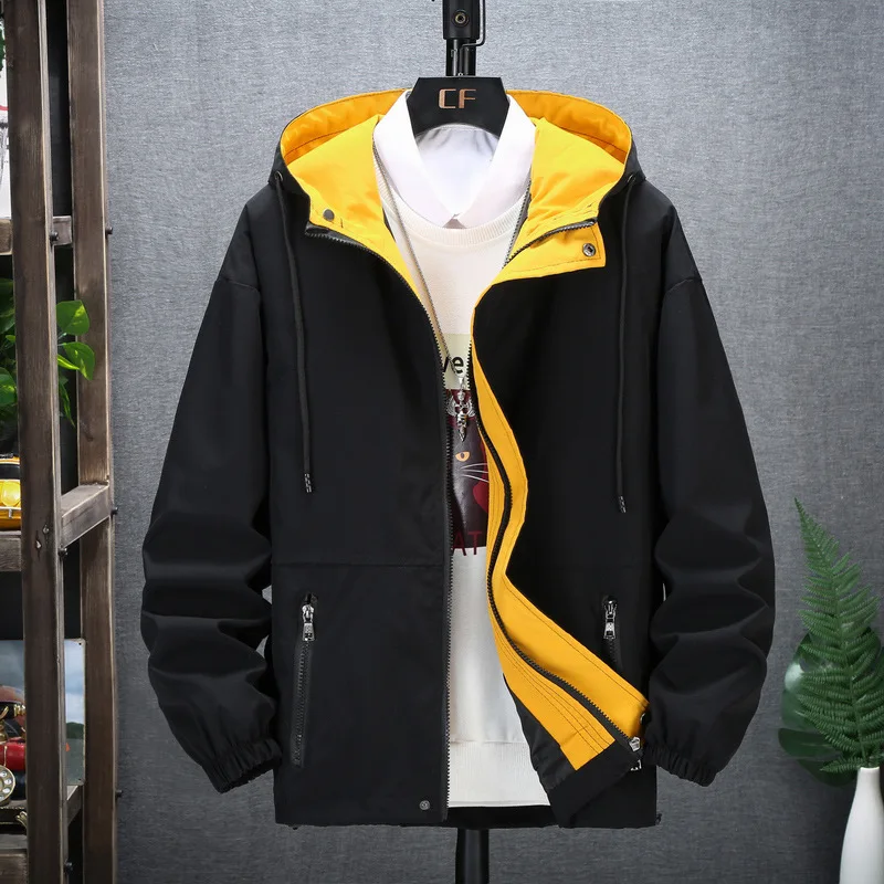 남성용 카고 재킷, 남아용 윈드브레이커, 플러스 사이즈, 7XL, 8XL, 6XL, 일본 스트리트웨어, 봄버, 옐로우 코트, 멋진 봄, 가을