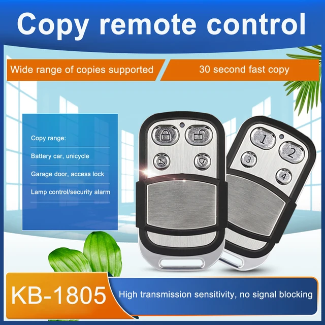 1-5PCS 433mhz Remote Control 4 Button Smart Copy Duplicator Electric Garage Door Gate Remote Cloning Universal Garage Door Gate 3
