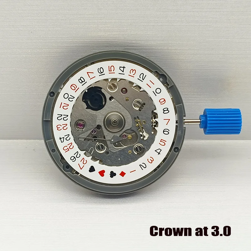 Mod Seiko NH35 NH35A Automatic Movement Arabic Date Dial Automatic Mechanical Movt Crown at 3.0/3.8 Watch Repair Movement