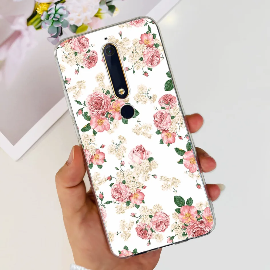Fashion Flower Soft Silicone Bumper Phone Case in Pink