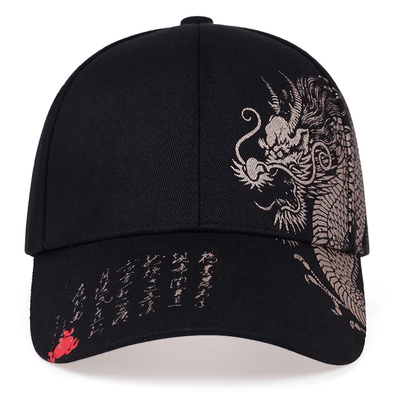Eladó Unisex Arany Sárkány Nyomtatású Snapback Baseball Sapkák Tavaszi és Őszi Kültéri Állítható Hétköznapi Kalapok Napvédő Kalap_voghion.com