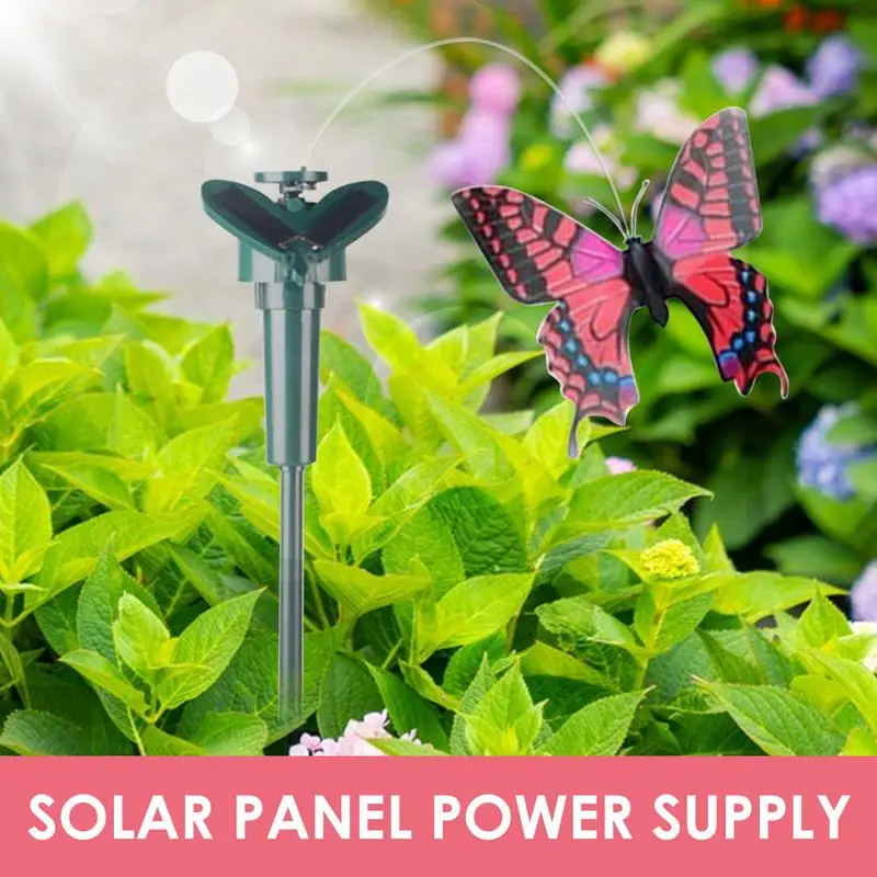 Solar Powered Butterfly Fluttering Water Proof Solar Butterflies Durable Garden Ornaments With Double-Sided Print For Home