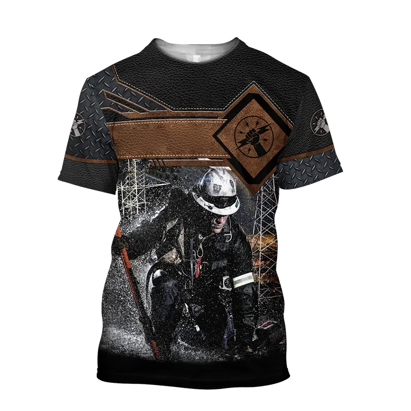 

Lineman Graphic 3D Printed Mens T-Shirts For Men Oversized Tee Shirts Summer Tops Short Sleeve Fashion Casual Streetwear Unisex