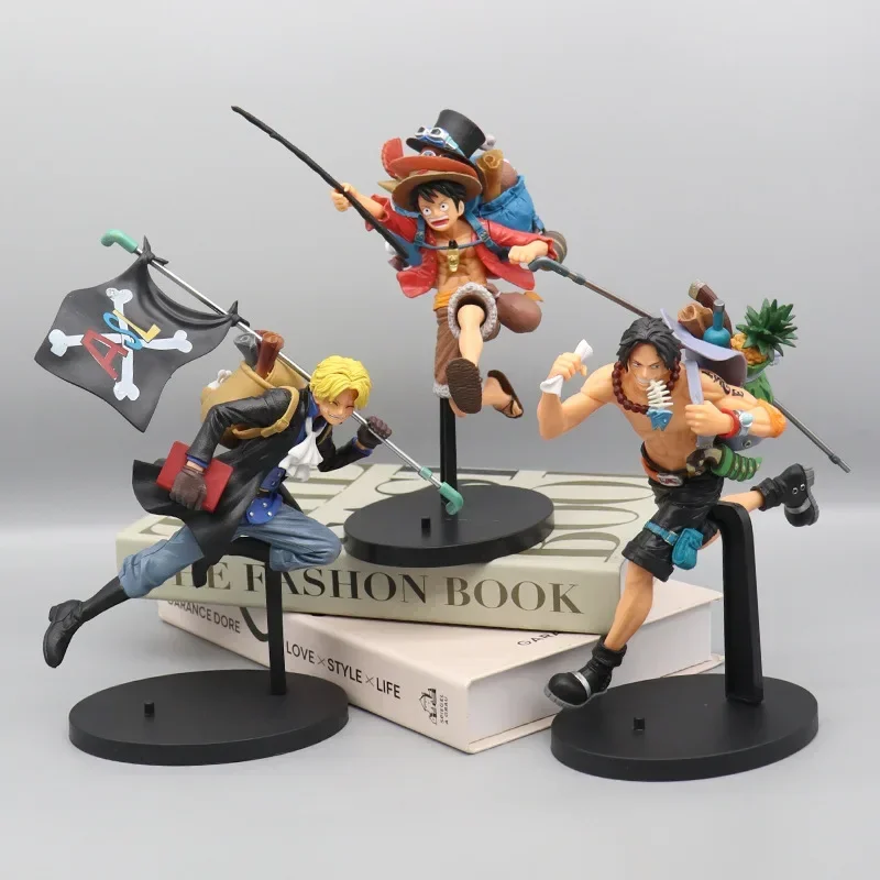 

One Piece Luffy Ace фигурка Санджи три брата бегущий рюкзак резная экшн-модель орнамент японское аниме периферийная игрушка подарок