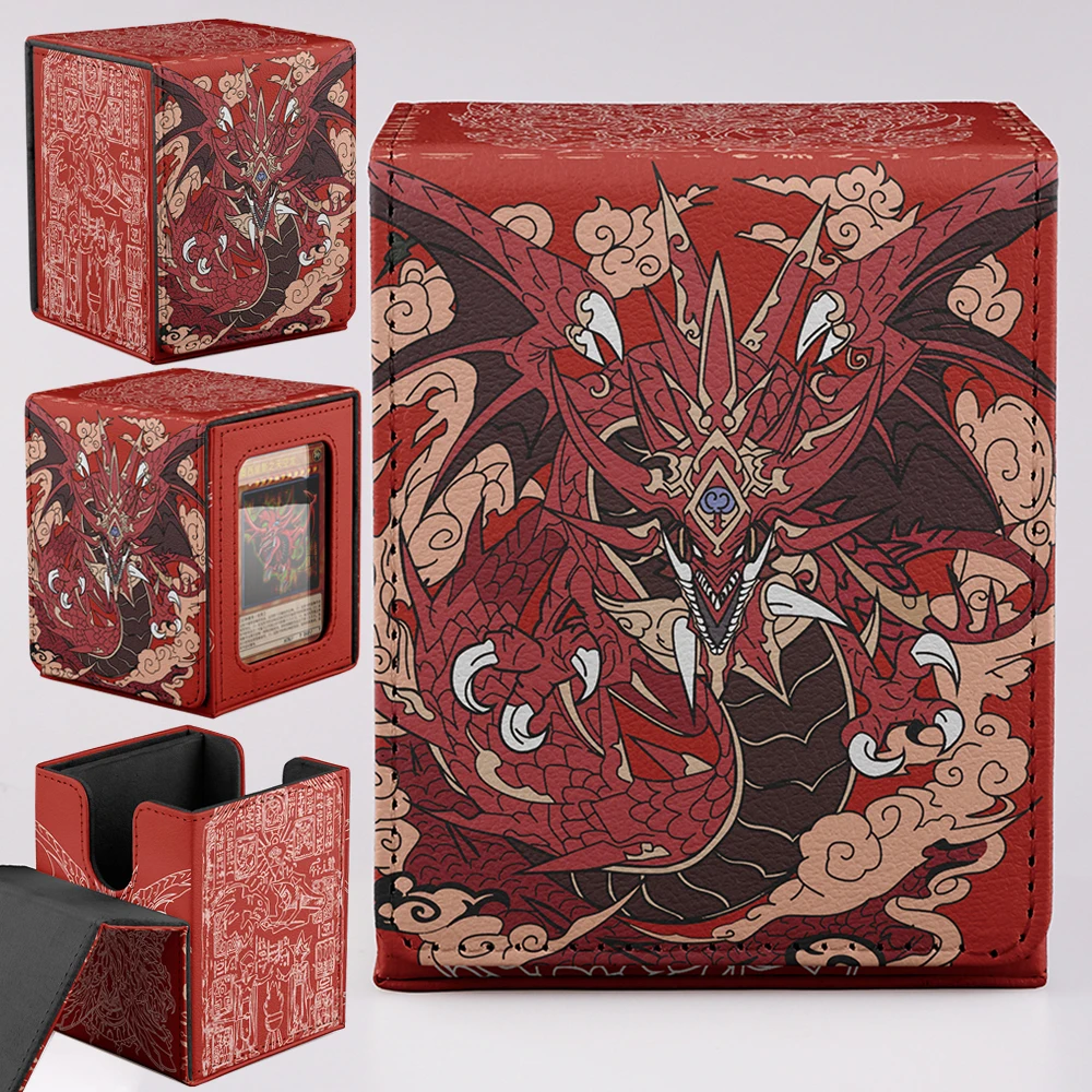Yugioh Cards UAONO Card Deck Box For Yugioh & MTG - Holds 100+ Cards With 2 Dividers, PU Leather, Dragon Design Yugioh Cards UAONO Card Deck Box For Yugioh & MTG - Holds 100+ Cards With 2 Dividers, PU Leather, Dragon Design