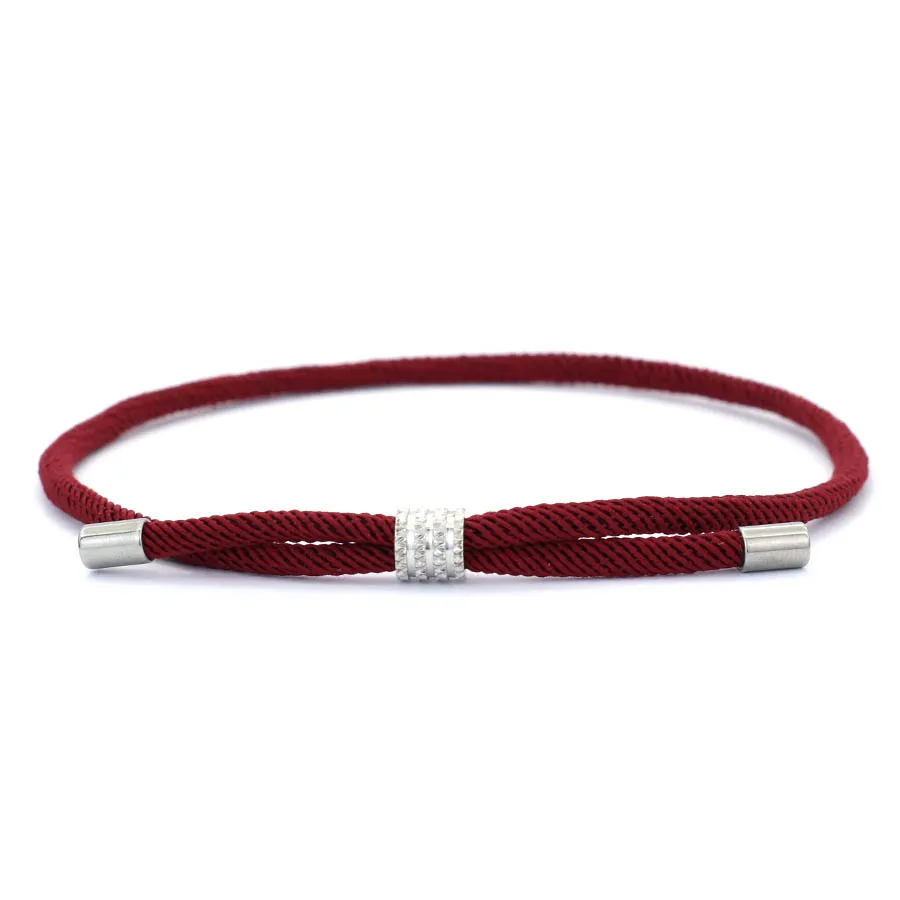 Stilvolles 3 mm dünnes Seilarmband der Güteklasse A für Männer und Frauen, lichtbeständiger Edelstahl-Charm, glückliches rotes Fadenarmband, Freundschaftsarmband, Geschenk – Detail 12