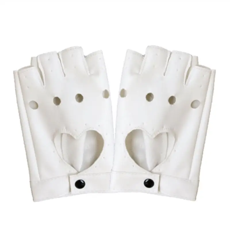 Fashion Half Finger Driving Women Gloves PU Leather Fingerless Gloves