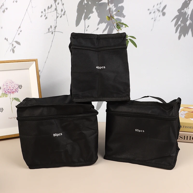 30/40/60/80Pcs Pencil Bag Art Marker Pen Storage Bag Large Capacity Canvas Marker Pen Organizer Folding Square Pouch