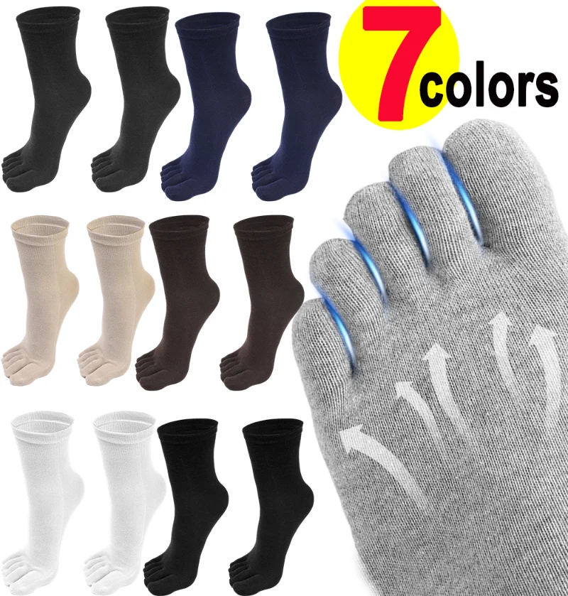 

Unisex Toe Socks Men and Women Five Fingers Socks Breathable Cotton Socks Sports Running Sweat Solid Color With Separate Toes