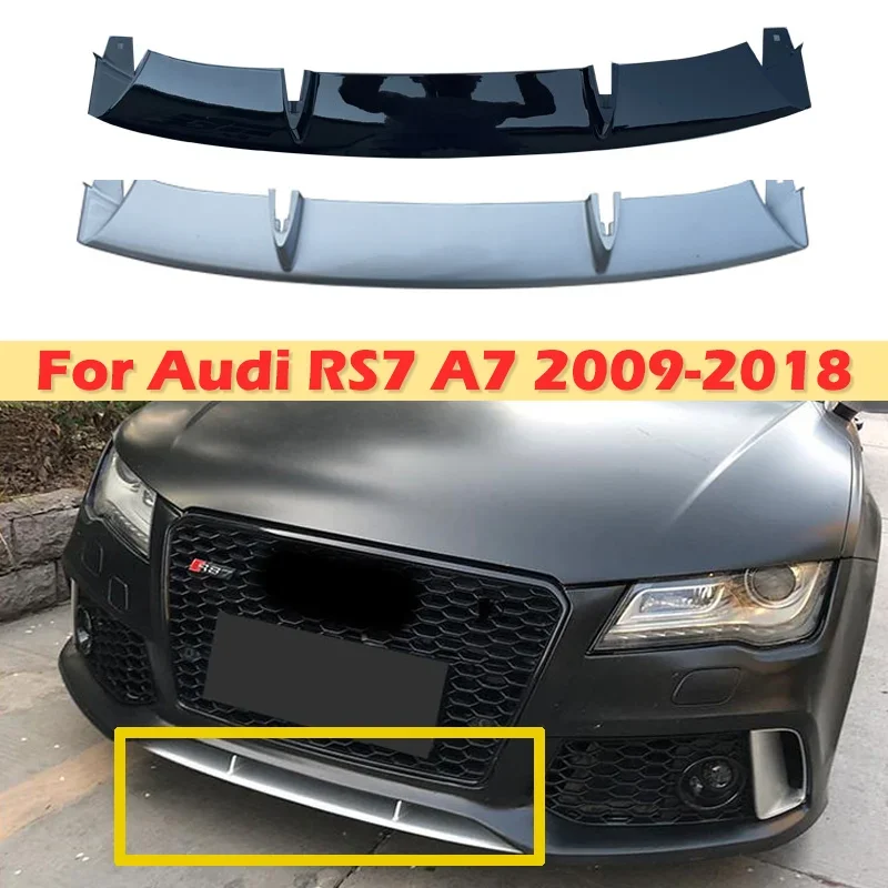 아우디 RS7 A7 2009-2018용 딘치 자동차 프론트 범퍼 로워 스포일러 로워 디퓨저 립 업그레이드 프론트 립 자동차 개조