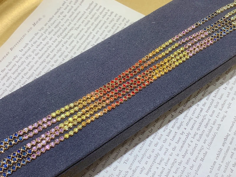 KUGG 18K Yellow Gold Bracelet Real Natural Aquamarine Romantic Bubble Bead Rainbow Bracelet for Women Party Jewelry