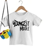 Siblings Matching T-Shirts Newborn Cotton Bodysuits Oldest Youngest Letters Shirt Summer Short Sleeve T-shirts Baby Jumpsuit 3