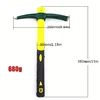 1pc, Forged Weeding Garden Pick Axe With Fiberglass Handle For Loosening Soil, Gardening, Camping Or Prospecting 4