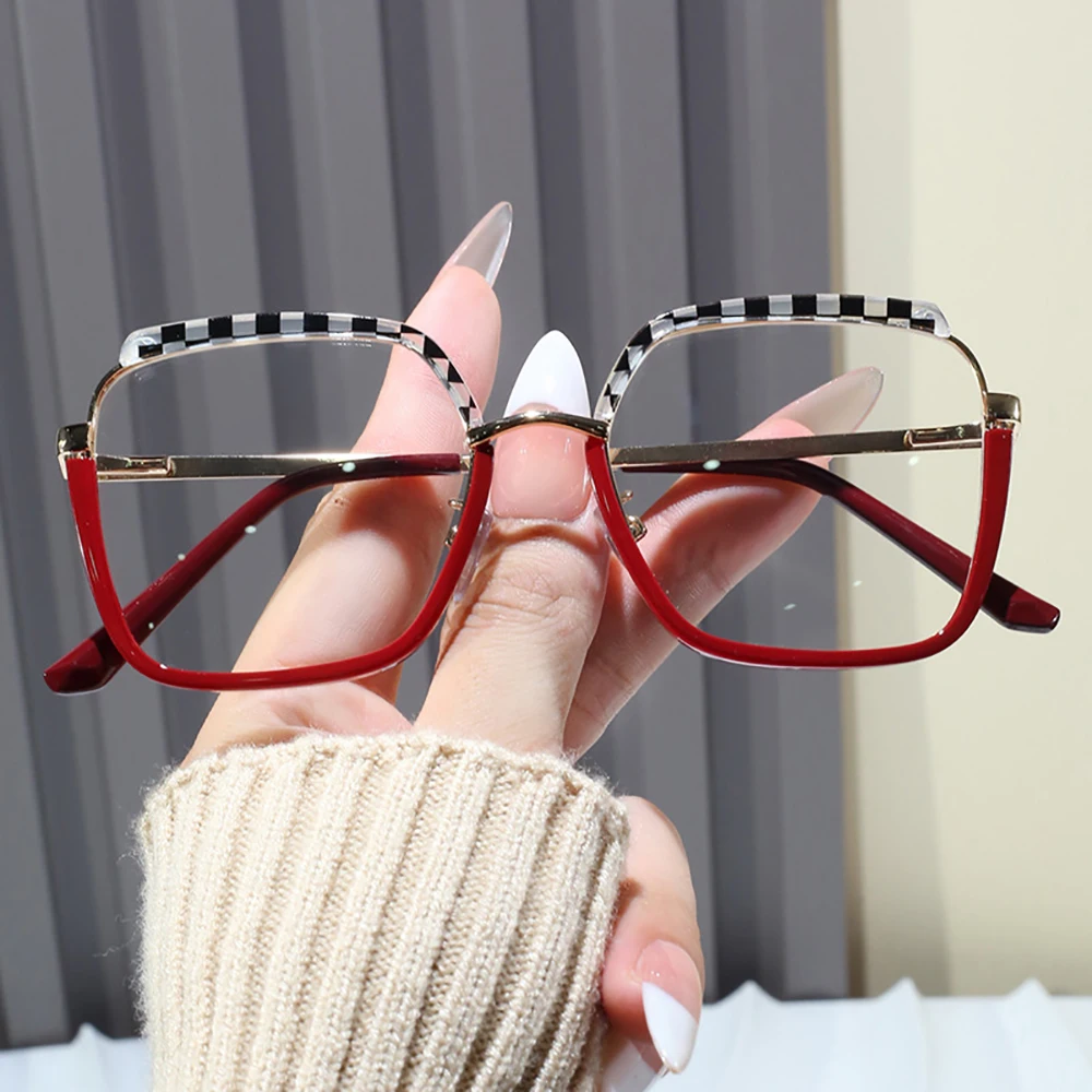 Large Frame Eyewear Uv Computer Optical Eyewear Square Glasses Frame Stylish Unisex Anti Blue Light Glasses For Cycling Stage