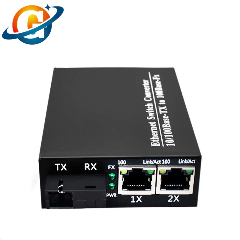 

100Mbps Fiber Media Converter 1310NM Singlemode Single Fiber 20km 1*SC Fiber Port 2 RJ45 UTP