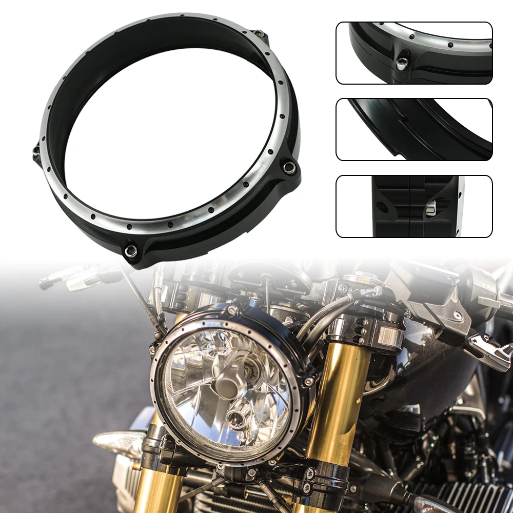 Motorcycle Headlight Headlamp Bezel Trim Ring Cover For BMW RNINET 2014- R9T Scrambler Pure-R nine T /5 -