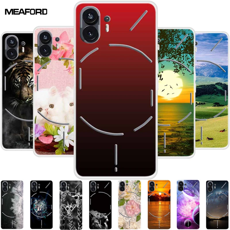 Cover For Nothing Phone 2 Case Cover Posteriore In Silicone Tpu Trasparente Verniciato Per Nessun Telefono (2) Due Custodie Per Telefoni Fundas Etui