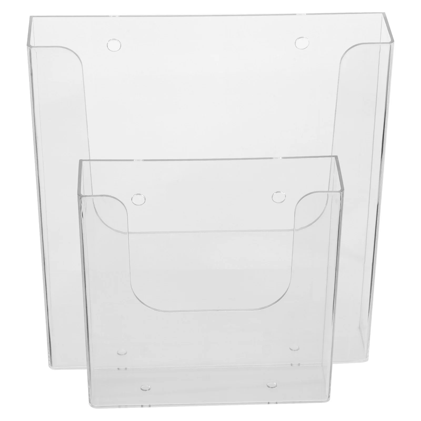 

2 Pcs Transparent Document Holder Magazine Stand Business Card Case Paper File Acrylic Brochure Rack