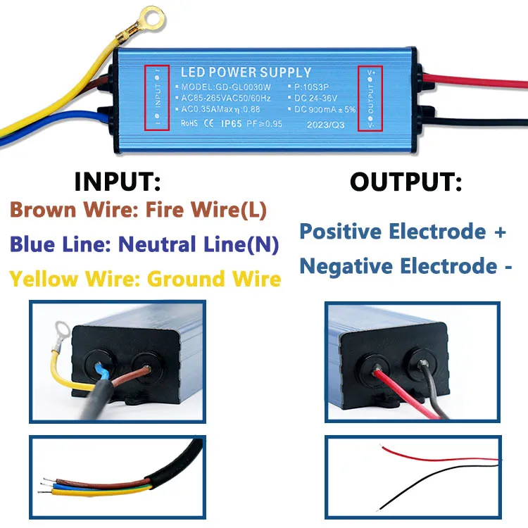 LED Driver 12W 20W 30W 50W DC24-42V LED Constant Current Voltage Lighting Transformer 300mA 600mA 900mA 1500mA for Floodlights