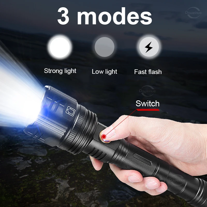 2x Torche Lampe de Poche, LED USB Rechargeable Ultra Puissante
