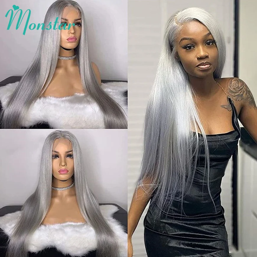 30 40 Inches Silver Grey Body Wave Lace Front Wigs 613 Hd Lace Frontal Wig 13x6 Raw Vietnamese Colored Human Hair Wigs For Women 4