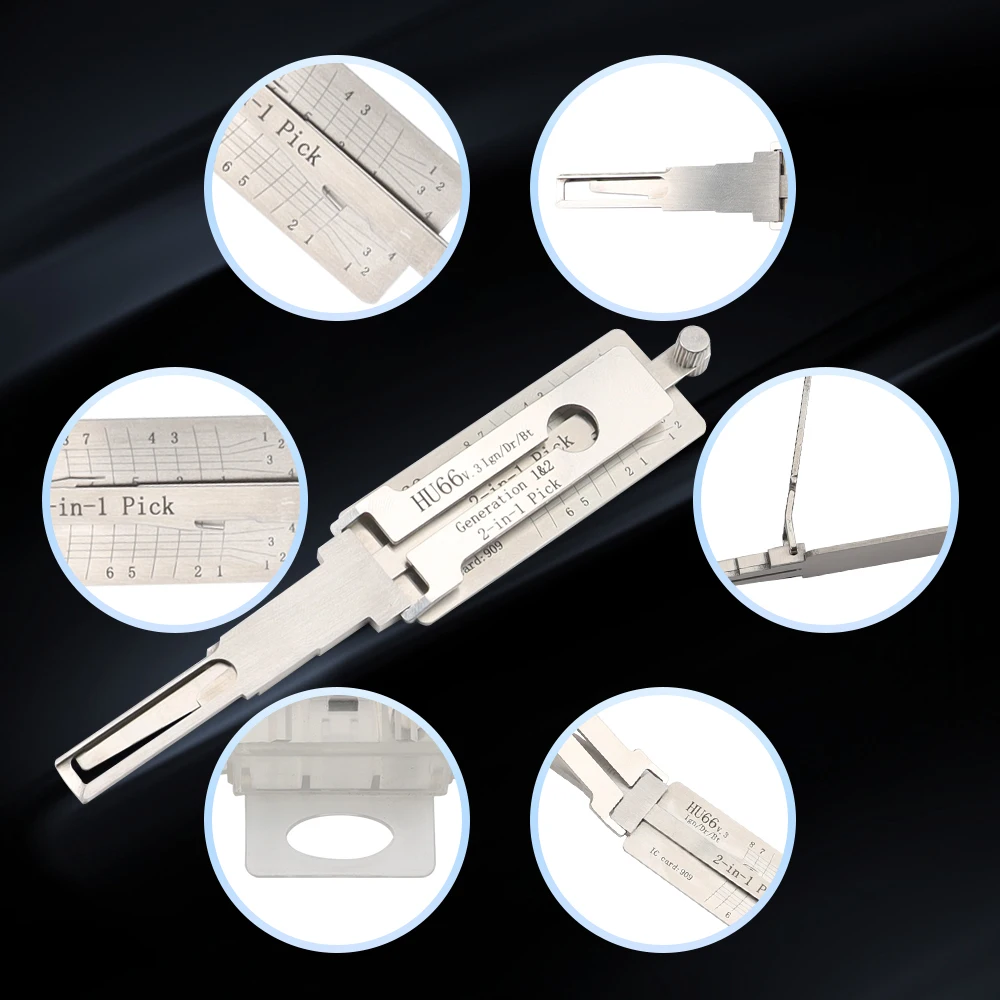 เครื่องมือทำกุญแจ HU66 Li's 2-in-1 - ชุดอเนกประสงค์สำหรับการทำสำเนากุญแจและซ่อมกุญแจ, อุปกรณ์ช่างกุญแจมืออาชีพ 1