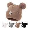 Autumn Winter Baby Warm Knitted Hats with Pom Kids Knit Beanie Hat Solid Color Children Hat for Boys Girls Accessories 1
