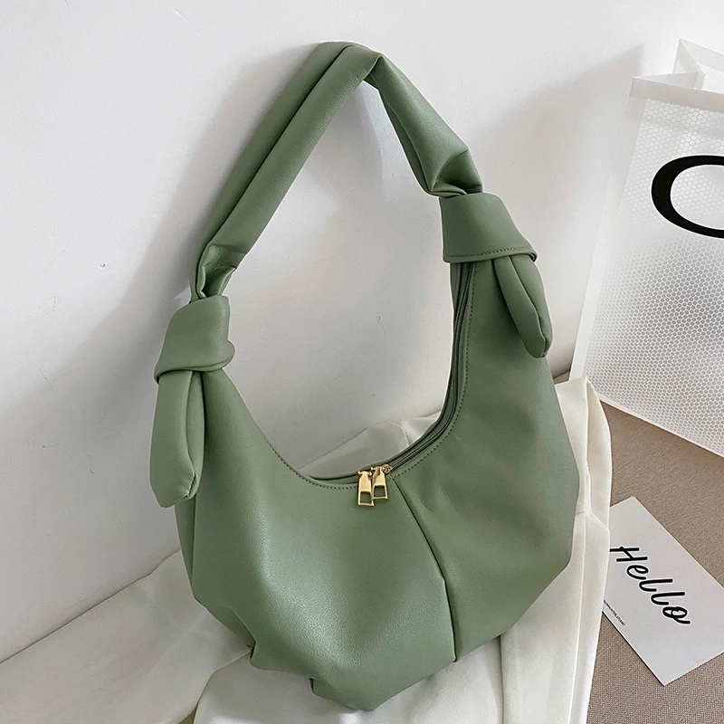 

Women's Bag 2022 Trend Summer All-match Half Moon Underarm Bags Casual Ladies Large Capacity Texture Pu Pleated Handbags