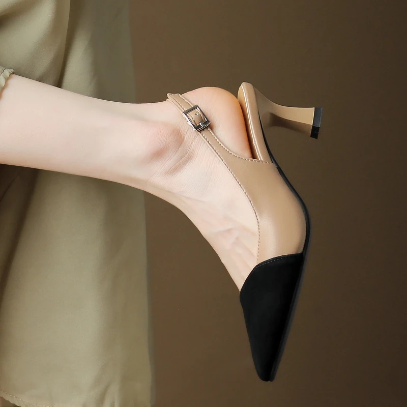 Slingbacks Scarpe estive per donna Sandali in vera pelle Ciabatte