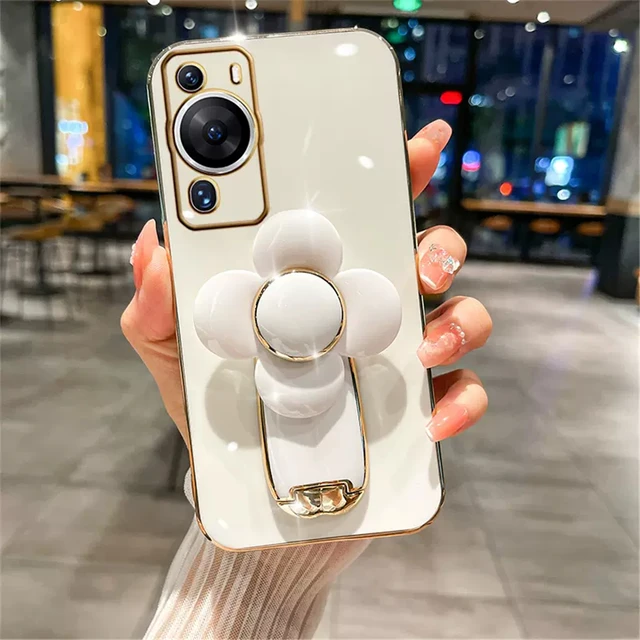 Funda de teléfono con soporte de flores giratorias para Huawei Nova 11 9SE 8i 7i 5t 5i 7 8 9 10 Pro Y70 Plus Y90, cubierta de soporte de silicona suave - Image 2