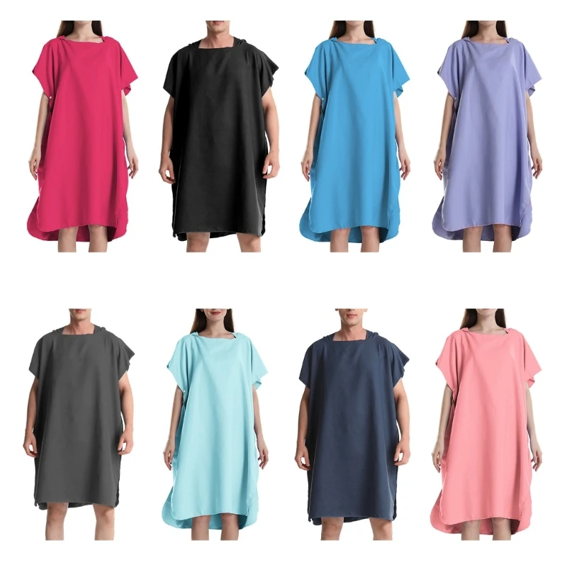 

Changing Towel Poncho with Hood Quick Drying Hooded Towel Changing Robe for Surfing Swimming Wetsuit Beach Changing