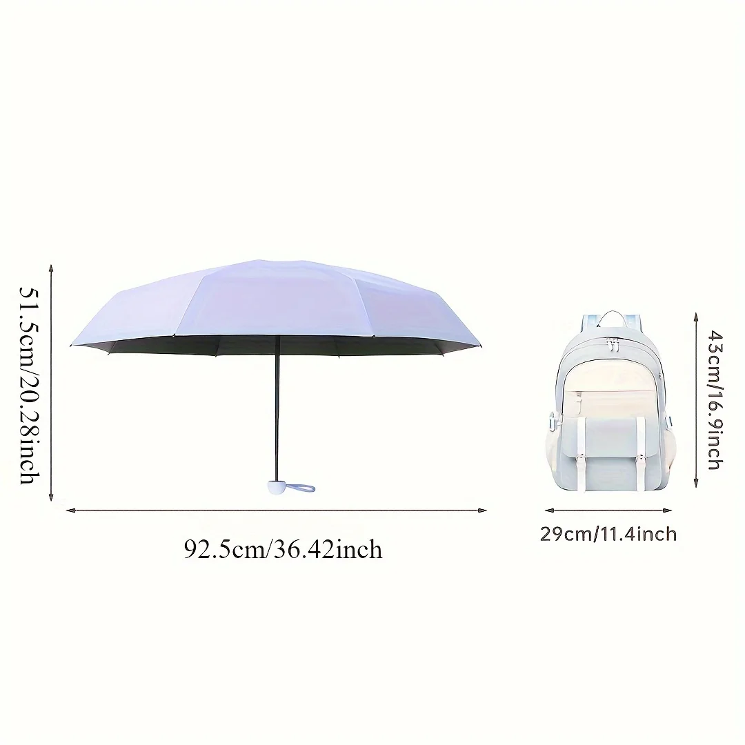 Sleek Black Portable Mini Umbrella – UV Protection and Ideal Travel Companion