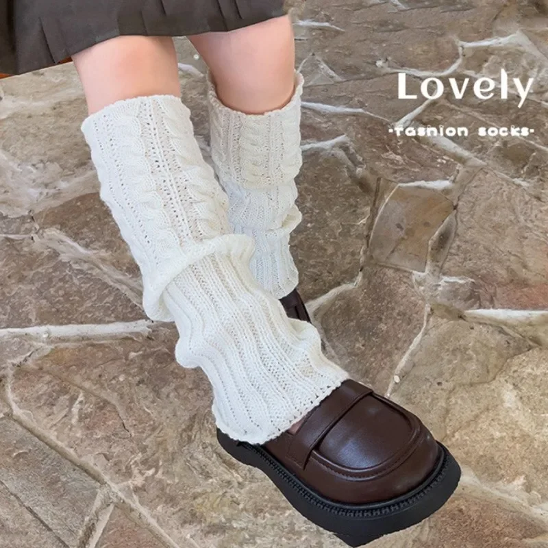 Sweet Children Leg Warmers Lolitas Twist Knitted Socks Korean Baby Girls Warm Foot Cover Guards Elastic Versatile Elephant Socks