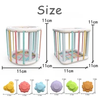 Baby Montessori Shape Sorter Cube Rainbow Colorful Blocks Sorting Game Infant Cognitive Grip Training Learning Educational Toy 6
