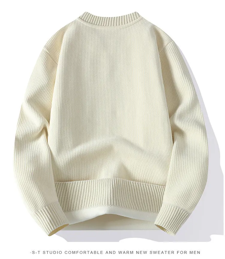 2023 Autumn/Winter Round Neck Knit Casual Warmth Plush Pullover Men's and Women's Fashion Embroidery Sweater