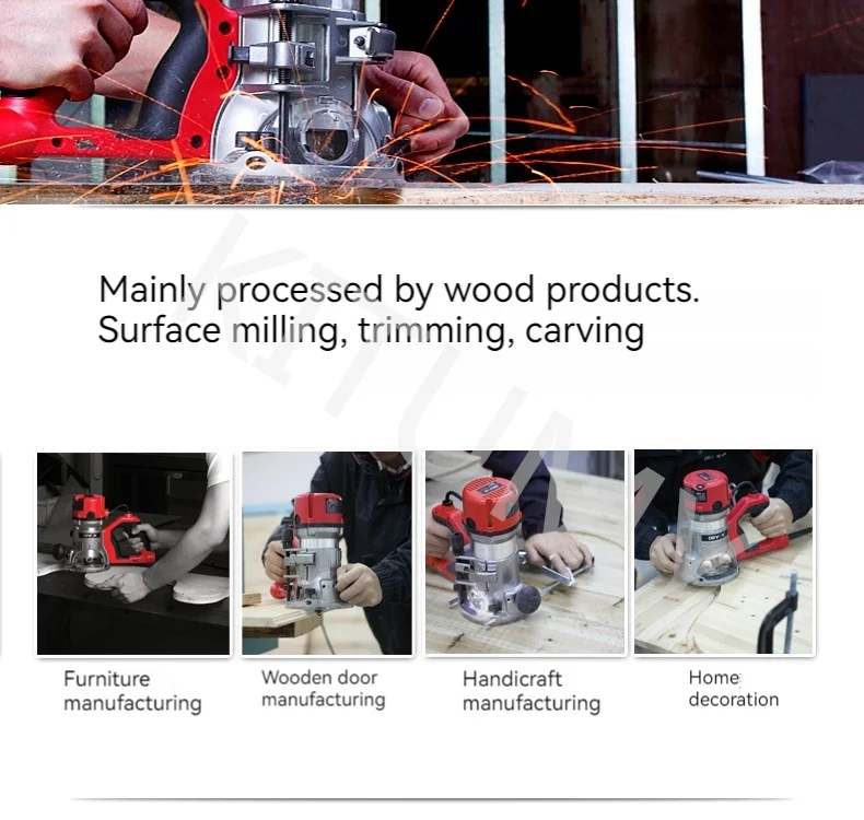 1316-1 Portable Woodworking Engraving Machine Slotting Machine 220V/1300W Trimming DIY Electric Wood Milling Tool