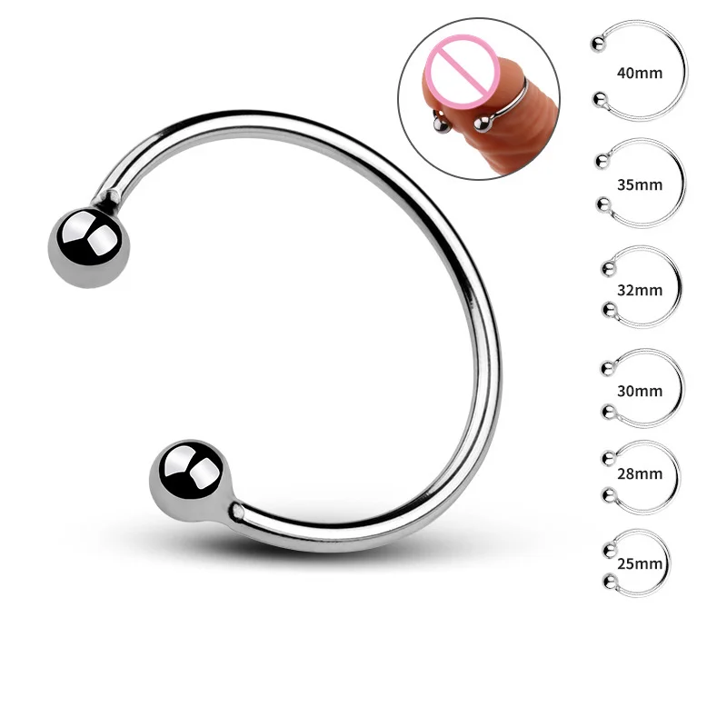 Anillos de Metal de acero inoxidable para hombres, cabeza Glan, productos estimulantes para adultos, Juguetes sexuales hom