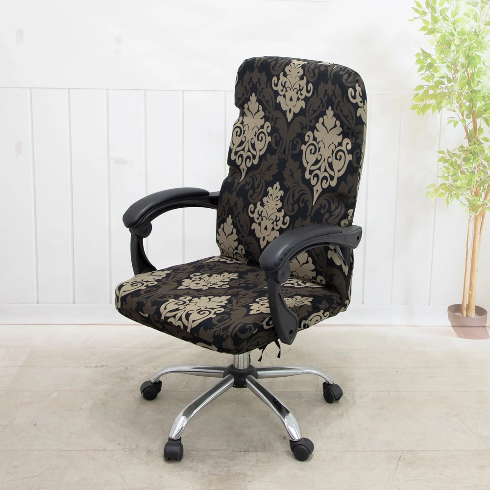 

Elastic Office Chair Cover Gaming Seat Slipcover Geometry Stretch Printed Rotatable Armchair Cover Furniture Protector