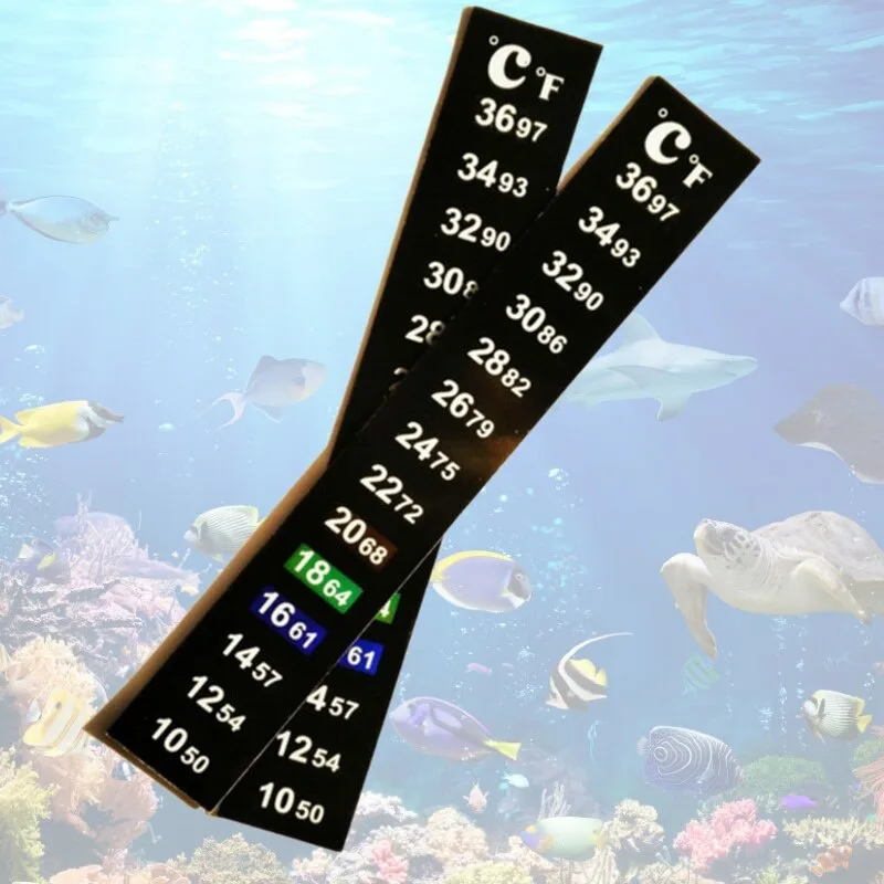 5Pcs/10Pcs Aquarium Thermometer Strip Stick-on discolor Adhesive Sticky Dual Scale Temperature Tools