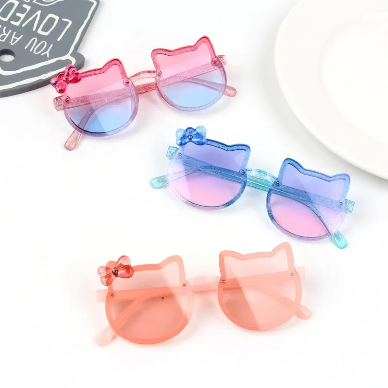 1 Pcs Summer Children Cute Sunglasses Acrylic Bow Outdoor UV Protection Sun Glasses Baby Girls Classic Kids Boy UV400 Eyewear