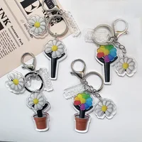 Kpop G-Dragon Lightstick Keychain Keyring Acrylic Double Sides Pendant Daisy Design Backpack Pendant Fans Collection Gift 1