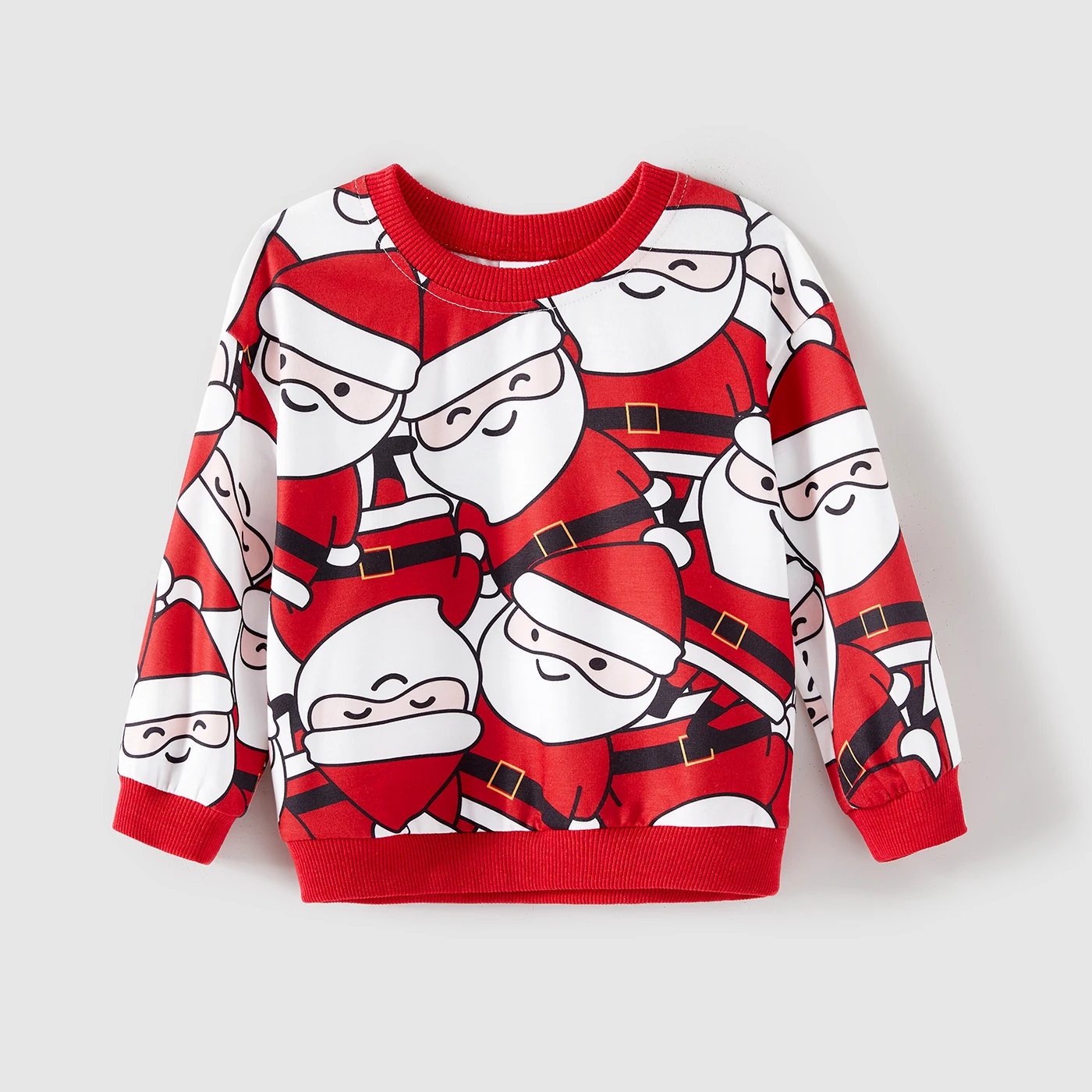 thumbnail image 1 of Sudadera de manga larga roja con estampado de Papá Noel a juego para toda la familia de PatPat Christmas, 1 of 5