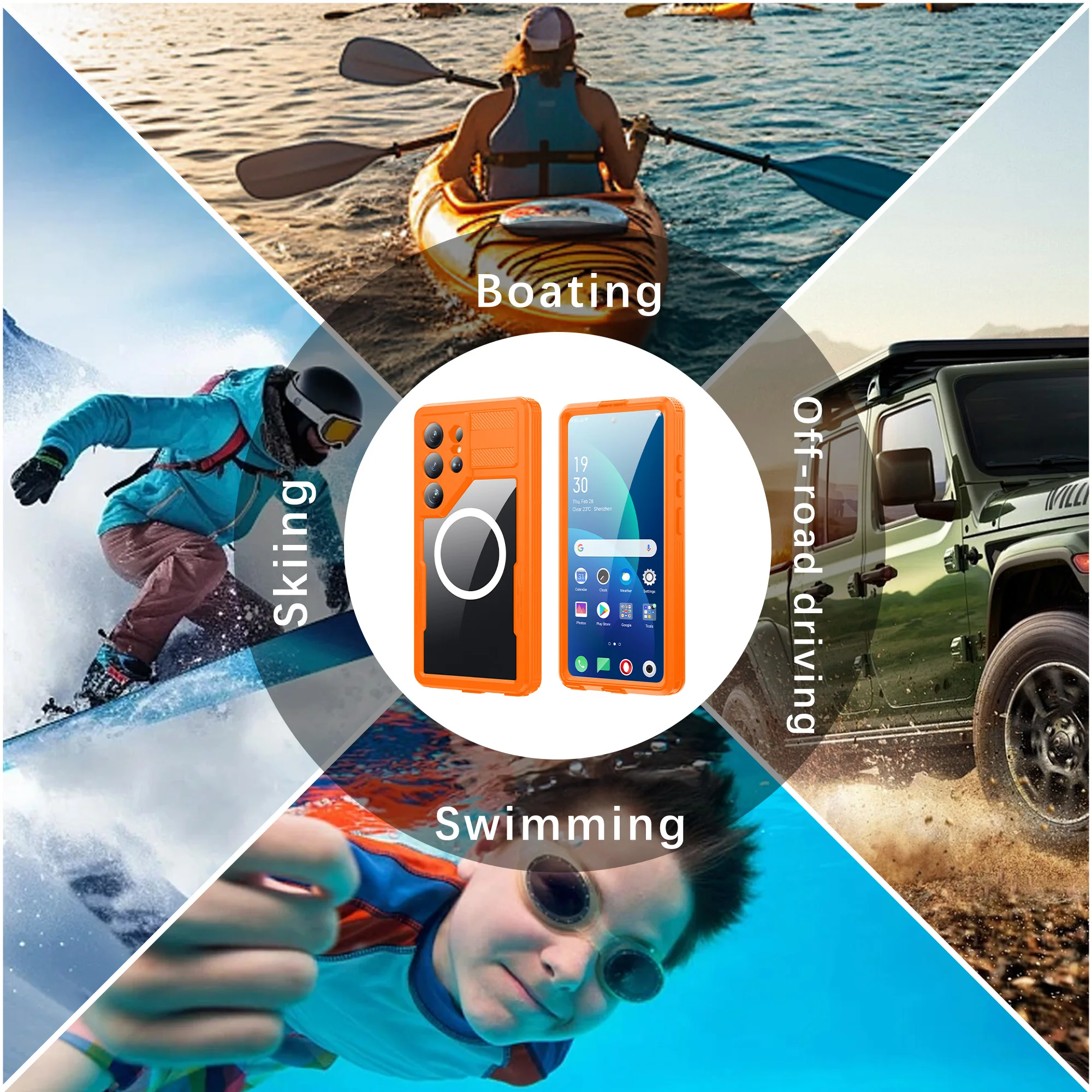All-Round Protection IP68 Waterproof Magnetic Phone Case with MagSafe and Dustproof Features