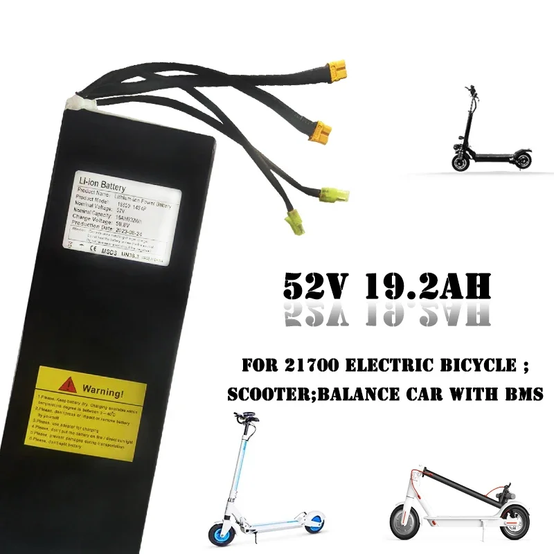 

52V 19.2Ah 14S4P 21700 Li-ion Battery Pack Dual Port Fast Charging Suitable For Dual Drive Electric Scooters