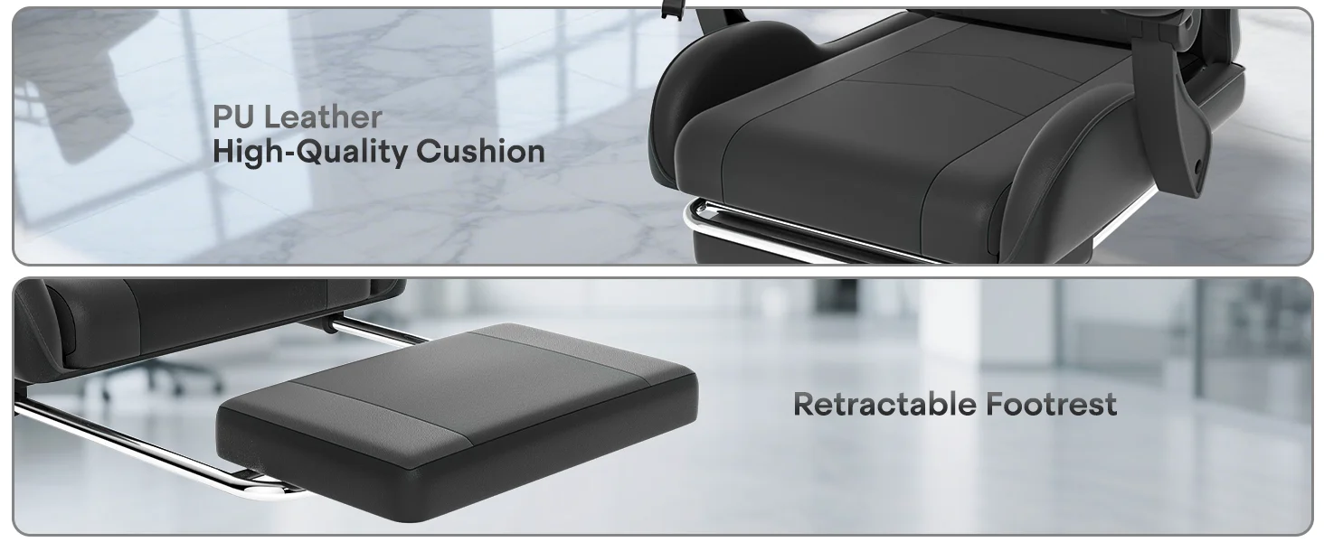 ergonomic gaming chair with footrset reclining