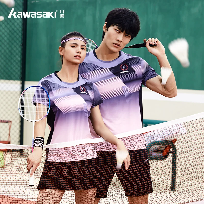Kawasaki-camisa de bádminton para hombre y mujer, camisetas de