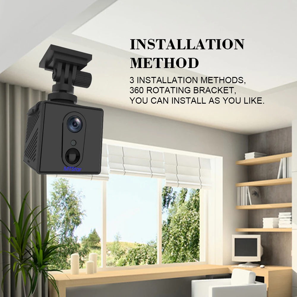 Mtstar 4G Sim Card Wireless Network Security Mini Camera 3Mp Hd Telecamera Ip Alimentata A Batteria Ricaricabile 4G Lte Home Camera
